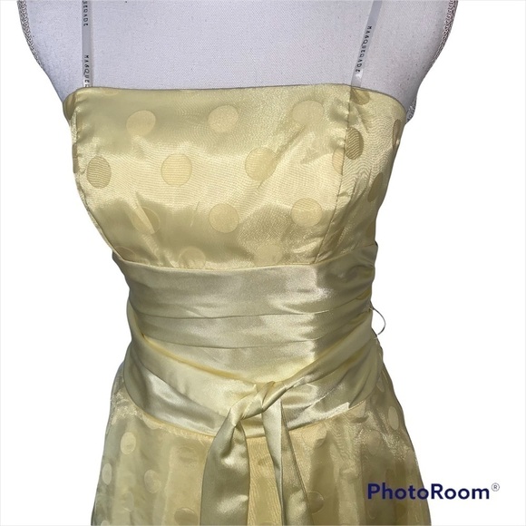 Masquerade Prom Dress, Yellow Tulle w/Polka Dots, sz 5/6 - Picture 3 of 11